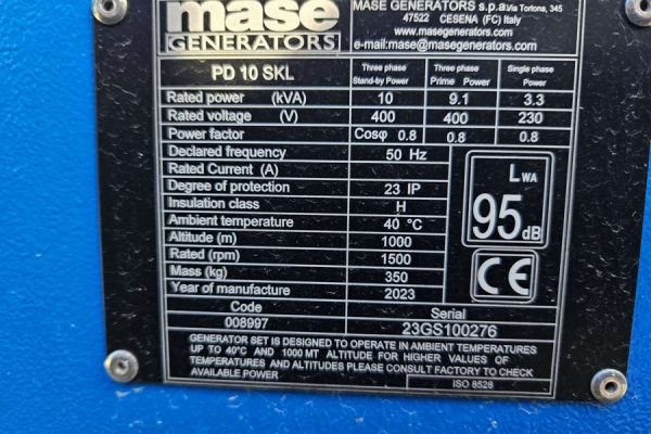 Noleggio Gruppo Elettrogeno Mase PD10 S 4 gruppo-elettrogeno-mase-PD10-S-02